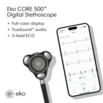 CORE 500™ Digital Stethoscope — 40x Amplification, Active Noise Cancellation, 3-Lead ECG, FDA-Cleared AI, Full-Color Display, FSA/HSA Eligible — Silver, COR501 - Image 2