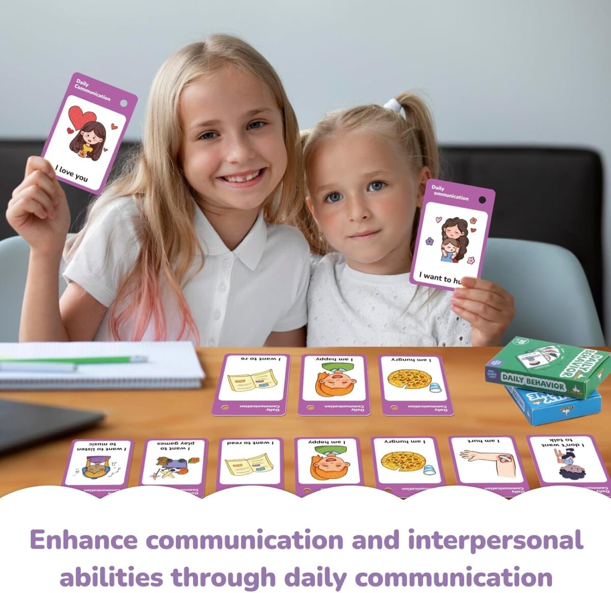 CHEFAN 110 PCS Autism Communication Cards for Speech Delay, Special Needs Visual Aid Language Learning Cue Cards Special Ed Feelings Emotions Flash Cards for Autism Communication - Image 4