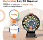 Odaro Large Pill Dispenser, Weekly Pill Organizer 7 Day Am Pm / 14 Day Pill Box, Daily Medicine Pill Organizer with Wall-Mounted or Standing Use for Vitamin, Supplement, Medicine - Gray - Image 3