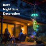 Wind Chimes,Hummingbird Solar Wind Chimes for Outside,Green Gradation Aluminum Tubes Deep Tone Memorial Wind Bell for Garden/Patio Mobiles Decorative Gifts for Mom, Wife, Grandma Neighbors(37" Long) - Image 7