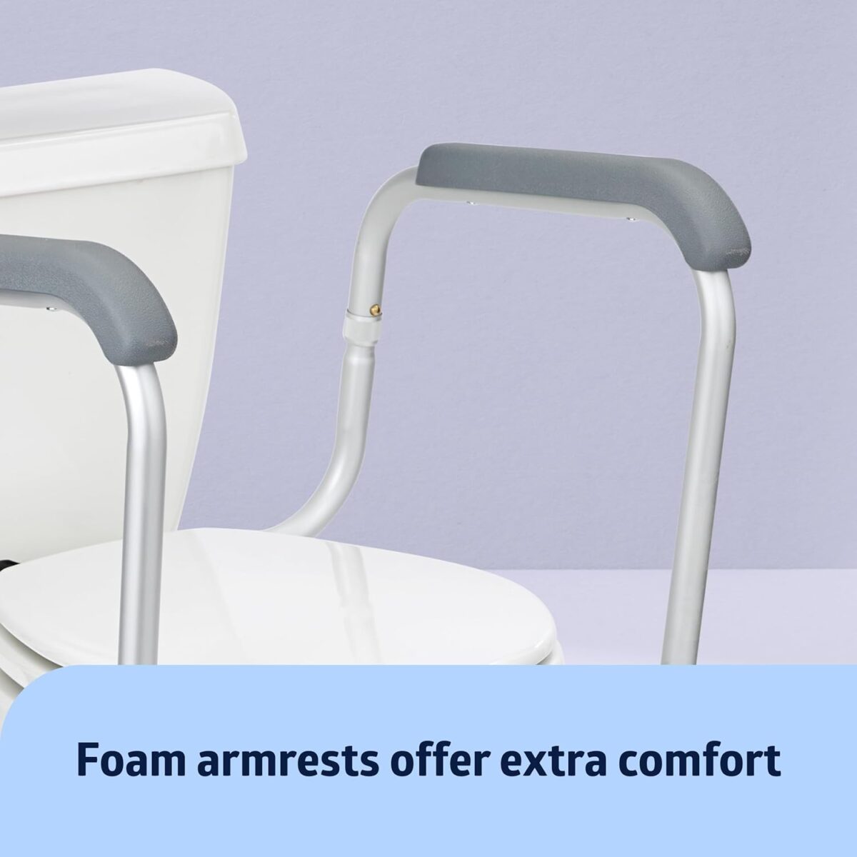 Medline Toilet Safety Rail For Seniors with Easy Installation, Height Adjustable Toilet Safety Frame, Bathroom Assist Rail with Armrests, Bathroom Safety, 250 lb. Weight Capacity - Image 4