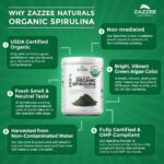 Zazzee Organic Spirulina Powder, 2.2 Pounds (1 KG), USDA Certified, 303 Servings, 100% Pure, Non-Irradiated, Mess-Free Wide Mouth Container, Fresh Smell and Neutral Taste, Vegan, Non-GMO, Gluten-Free - Image 6