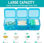 Monthly Pill Organizer 3 Times a Day, Portable Pill Box with Weekly Travel Bag, Large Capacity Medicine Organizer with Labels, 30 Day Pill Case & Pill Cutter for Easy Medication Management (White) - Image 4
