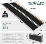 Wheelchair Ramp 8 Feet, Portable Ramps for Wheelchairs for Home, 800LBS Capacity Folding Non-Slip Aluminum Handicap Ramp, Wheel Chair Ramp for Home Steps, Stairs, Doorways, Car, Curbs - Image 2