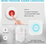 CallToU Caregiver Pager Call Button elderlyWireless SOS Call Button Vibration Pager Nurse Calling Alert System for Home Elderly Disabled Patient 2 SOS Call Buttons/Transmitters 2 Receivers - Image 4