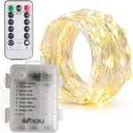 2 x Fairy Lights Battery Operated,Silver Wire Chains 8 Mode 16Ft/5Meter 50 LEDs Timer String Lights with Remote Control for Bedroom Christmas Party Wedding Decoration(Warm White) - Image 7