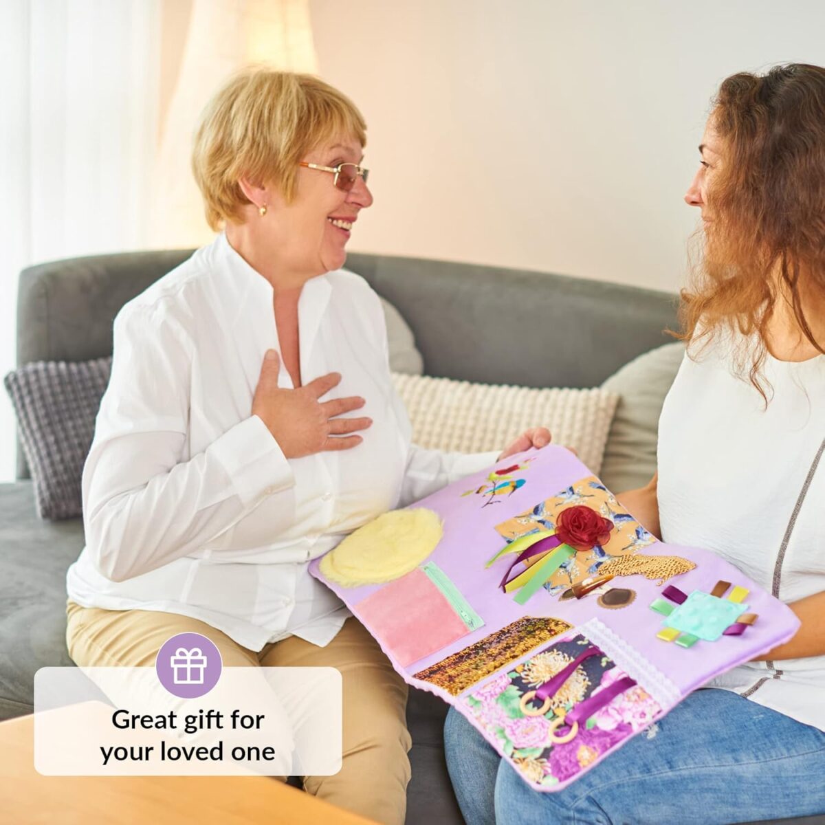 Fidget Blanket for Dementia | Calming & Comforting Dementia Activities for Seniors | Dementia Products for Elderly | Sensory Blanket | Helps with Alzheimer’s, Dementia, Asperger’s, Autism, Anxiety - Image 2