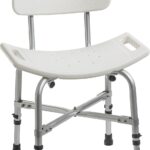 Drive Medical 12021KD-1 Bariatric Heavy Duty Bathroom Bench with Back, Gray