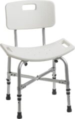 Drive Medical 12021KD-1 Bariatric Heavy Duty Bathroom Bench with Back, Gray