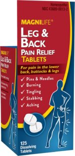 MagniLife Leg & Back Pain Relief, Fast-Acting Pain Relief, Naturally Soothe Burning, Tingling and Stabbing Pains, Symptomatic or Preventative, 125 Quick-Dissolve Tablets - Image 5