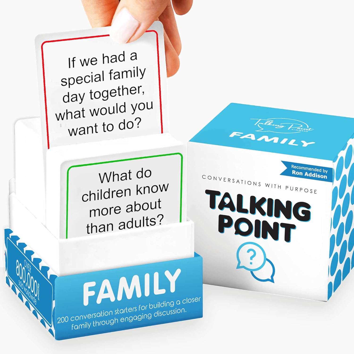 71vy6g-9SL._AC_SL1500_.jpg 200 Family Conversation Cards - Put Down The Phones & Connect with Family - Get to Know Each Other Better with Meaningful Talk - Let Kids Express Themselves, Great for Dinner Table & Road Trips - Image 1