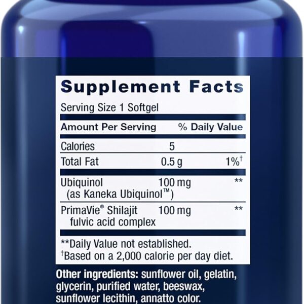Life Extension Super Ubiquinol CoQ10 with Enhanced Mitochondrial Support, ubiquinol CoQ10, shilajit, potent heart health & cellular energy production support, ultra-absorbable, gluten-free, 60 softgel