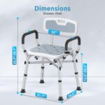 Shower Chair for Inside Shower, BRITULIF 550 lbs Heavy Duty Shower Chair for Elderly and Disabled, Shower Seat FSA/HSA Eligible, 6 Height Adjustable, Ideal for Adult and Senior Bathroom Needs - Image 8