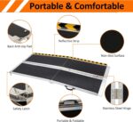 Portable Wheelchair Ramp 7FT, 84" L x 29" W Non-Skid Aluminum Foldable Handicap Ramps for Steps, 800lbs Capacity Threshold Ramps, Lightweight with Handle, for Home,Stairs,Doorways,Curbs (7FT) - Image 3