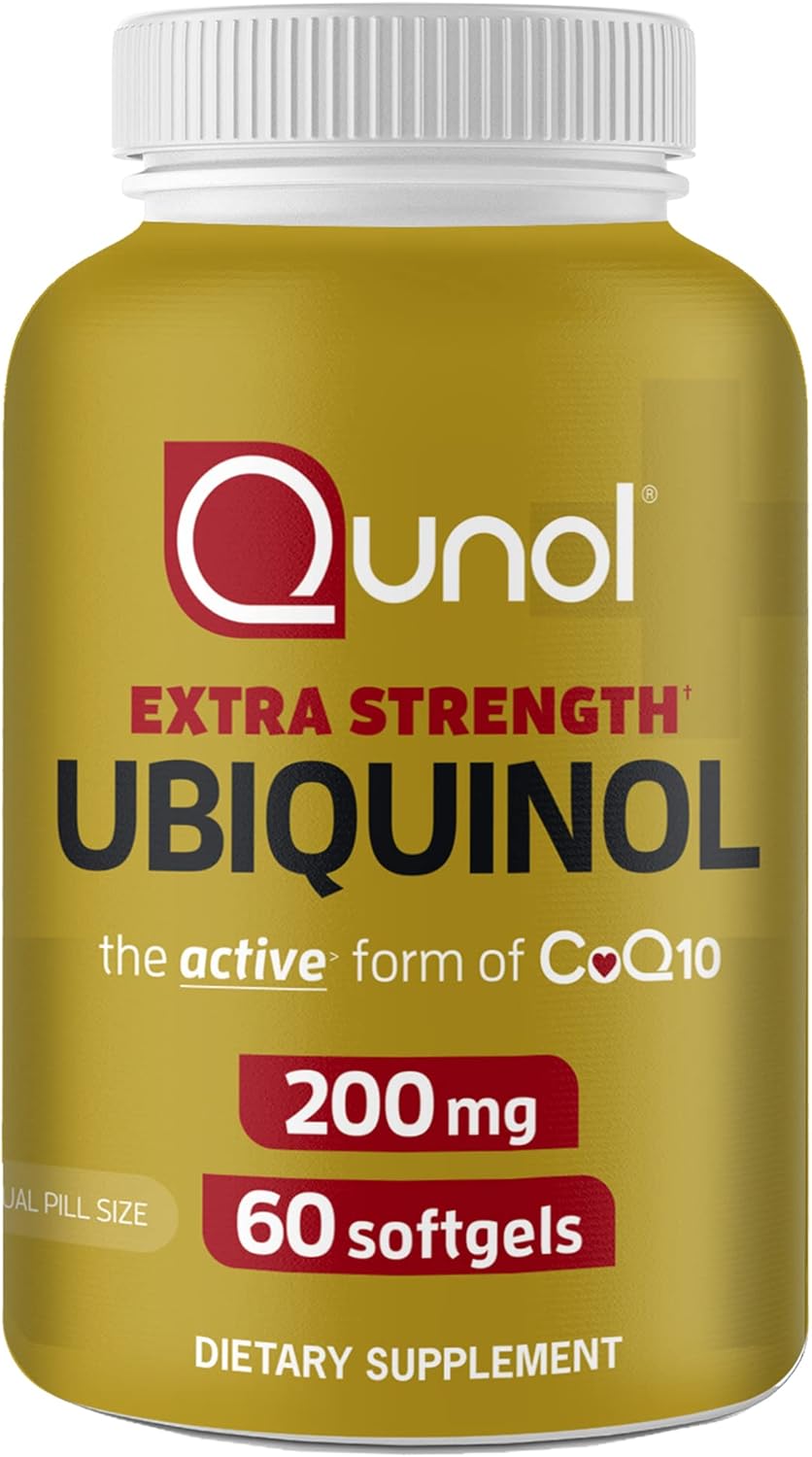 71wi0cYVNyL._AC_SL1500_.jpg Qunol Ubiquinol CoQ10 200mg Softgels, Powerful Antioxidant for Heart and Vascular Health, Essential for Energy Production, Natural Supplement Active Form of CoQ10, 60ct Softgels - Image 1