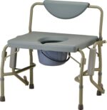 NOVA Medical Products 500 lb. Weight Capacity Heavy Duty Bedside Commode Chair with Drop-Arm (for Easy Transfer), Extra Wide Seat & Bariatric Commode Chair, Grey - Image 6