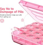 Zoksi Monthly Pill Organizer 1 Time a Day, 30 Day Pill Box Organizer Once a Day, One Month Large Pill Case for Travel, 31 Day Daily Medcine Container for Vitamins, Supplement & Medication (Pink) - Image 4