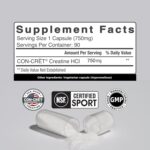 Creatine HCl Capsules | Muscle, Cognitive, Cellular Energy Support | No Bloating or Cramps | USA Made & NSF Certified | Creatine Pills (90 ct) - Image 3