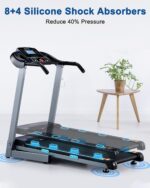 Treadmill with Auto Incline - 300 lb Capacity, 3.0HP Folding Electric Treadmill Up to 8.5 MPH Speed, Running Machine with 17.5" Wide Tread Belt and Bluetooth Speaker for Home Use - Image 5