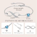 CDE Infinity Heart Birthstone Charm Link Bracelet for Women 925 Sterling Silver Adjustable Mother's Day Gift Anniversary Birthday Jewelry for Wife Girlfriend Her - Image 5