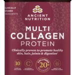 Ancient Nutrition Collagen Peptides Powder, Multi Collagen Protein, Women & Men, Vitamin C, Probiotics, Hydrolyzed Collagen, Supports Skin, Joints, Gut Health, Unflavored, 45 Servings