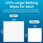 100 Pcs Body Wipes for Adults Bathing No Rinse, Bath Wipes Rinse Free Dry Shower Wipes for Adults. Soap Infused, Disposable Body Cloth for Elderly, Camping, Hiking, GYM & Travel (4 Pack) - Image 2