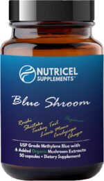 Methylene Blue (USP Grade) 1 Bottle 50 Capsules, with Mushroom Extracts: Lion's Mane, Reishi, Cordyceps, Chaga, Shiitake, Turkey Tail