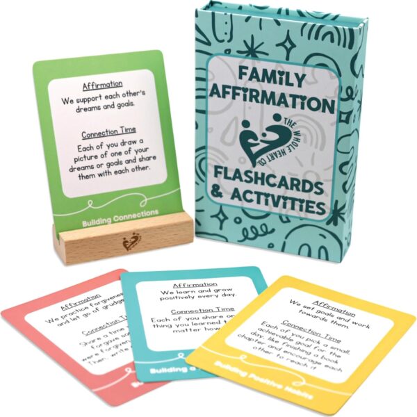 Family Affirmation Cards & Activities – 52 Gift Cards with Daily Affirmations, Fun and Conversation Prompts to Foster Emotional Well-Being, Mindfulness & Family Bonding – Inspirational Gifts for Women