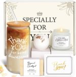 Thank You Gifts for Women, Employee Appreciation Gifts, Appreciation Gift for Coworkers, Awesome Glass Cup, Gift for Employees Teachers Coworkers with Thanks Cards