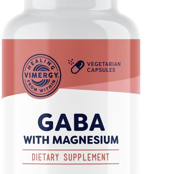 Vimergy GABA with Magnesium – Supports Nervous System Function – Promotes Relaxation – Kosher, Vegan & Gluten-Free – 60 Capsules