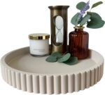 OAKOA Round Decorative Tray for Coffee Table Tray Decor - Concrete Round Tray Home Decor - Bandejas Decorativas - Circle Coffee Table Centerpiece