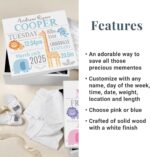 Let's Make Memories Personalized Baby's First Keepsake Box - Memento Storage - Memories Box - Nursery Décor - For Boys - 6" Hx12 Square - Image 5