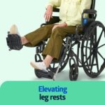 Medline Comfortable Folding Wheelchair with Swing-Back, Desk-Length Arms and Elevating Footrests, 18”W x 16”D Seat - Image 5