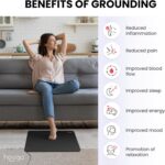 Hooga Grounding Mat for Sleep, Energy, Pain Relief, Inflammation, Balance, Wellness. Earth Connected Therapy. Indoor Grounding at Home, Office, Work. 15 Foot Cord Included. Conductive Carbon (2 Pack) - Image 3