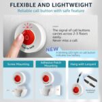 Caregiver Pager Call Button Wireless Call Bell Alert Buttons for Patients Elderly Seniors Home Portable Nurse Call System Bed Alarm Fall Prevention Emergency - Image 3