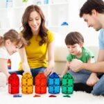 FNJO Magnetic Tiles, 100PCS Building Blocks, Magnets Building Set, STEM Construction Stacking Toy Gift for Kids 3+ Boys and Girls Preschool Kindergarden Toy - Image 5