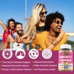 Immune Support Gummies with Echinacea, Sambucus Elderberry, Vitamin C + D3 + Zinc, Selenium, Magnesium, Daily Immunity Booster Multivitamin Gummies, for Boost Immunity, Power Antioxidant, Vegan 2 Pack - Image 6