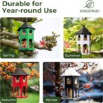 Kingsyard Metal Bird Feeder for Outdoor Hanging, Wild Bird Feeders with Circular Perch, Easy to Clean & Refill, 4 lbs Large Seed Capacity, White - Image 6