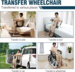 Patient Lift Transfer Chair with Padded backrest, Shower Chair Lift for Elderly, Chair Lift Bedside Commode for Seniors - Image 5