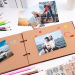 Our Adventure Book Scrapbook Album 11.9 X 7.6 Inch 80pages,3d Retro Embossed Letter Hard Cover Movie Up,Memory Book For Couples,DIY Album for Anniversary,Wedding,Travelling,Friends,Family,Couple Gifts - Image 5