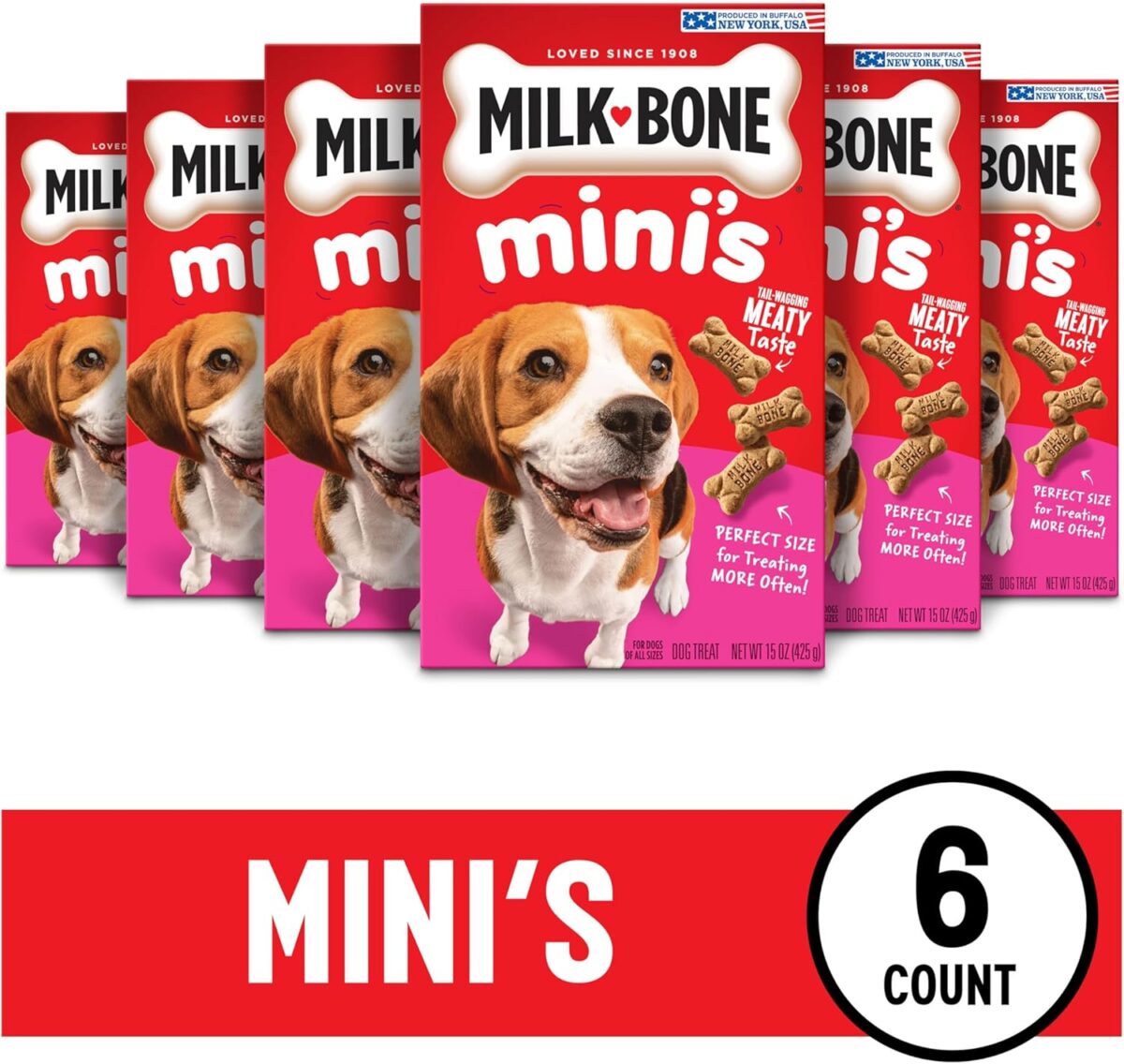 Milk-Bone Mini's Original Dog Biscuits, 15 Ounce (Pack of 6) - Image 2