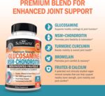 Glucosamine Chondroitin MSM Joint Support Supplement - FSA HSA Approved - Collagen Peptides, Turmeric and Ginger, Hyaluronic Acid, Glucosamine Chondroitin Sulfate - Gluten Free, Non GMO, 180 Capsules - Image 4