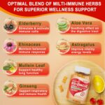 Sugar Free Vitamin C + D3 + Zinc Gummies for Adults 50 +, 9 in 1 Immune Defense Supplement with D3 5000IU, Elderberry, Echinacea, Mullein Leaf for Boost Immunity, Power Antioxidant, Vegan (Pack of 2) - Image 5