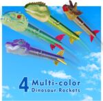 Dinosaur Toy Rocket Launcher for Kids - Launch Up to 100 Ft, 4 Rockets, Outdoor Outside Toys for Kids, Dinosaur Toys, Birthday Gifts for 3 4 5 6 7 8-12 Year Old Boys Girls - Image 5