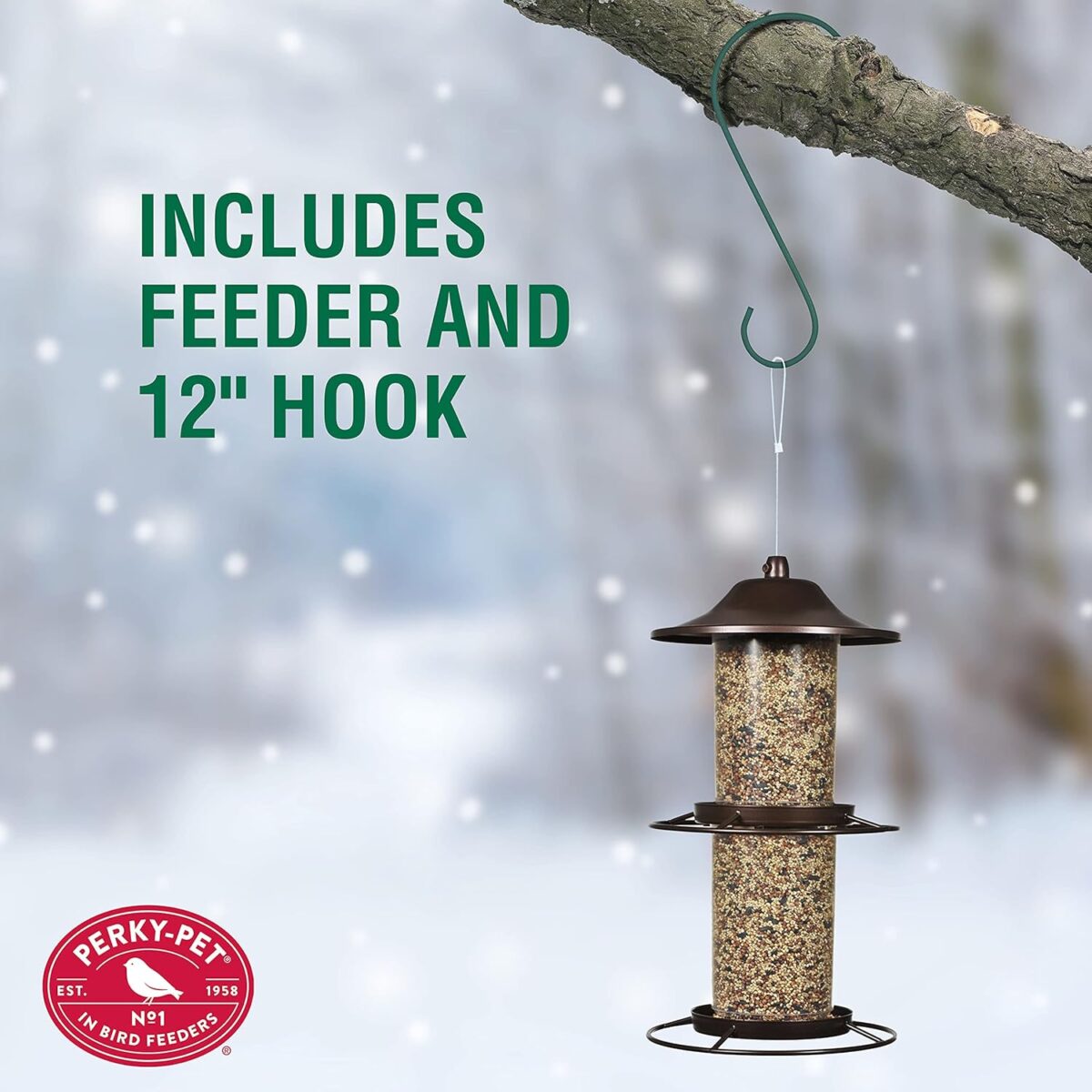 Perky-Pet 325SCOMBO-1SR Large 2-Tier Outdoor Panorama Wild Bird Feeder with Hanging Hook - 4.5 lb Seed Capacity - Image 3