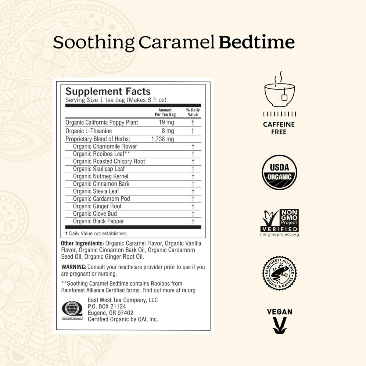 Yogi Tea Soothing Caramel Bedtime Tea - 16 Tea Bags per Pack (4 Packs) - Calming Sleep Tea - Supports Good Sleep - Includes Chamomile Flower, Rooibos Leaf, Roasted Chicory Root & More - Image 3