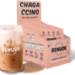 Renude Chagaccino - Chaga Mushroom Powder, Mushroom Coffee Drink Mix with Adaptogens, Natural Energy and Immune Support, Vegan, Keto, Zero Calorie Mushroom Blend Powder - 10 Servings