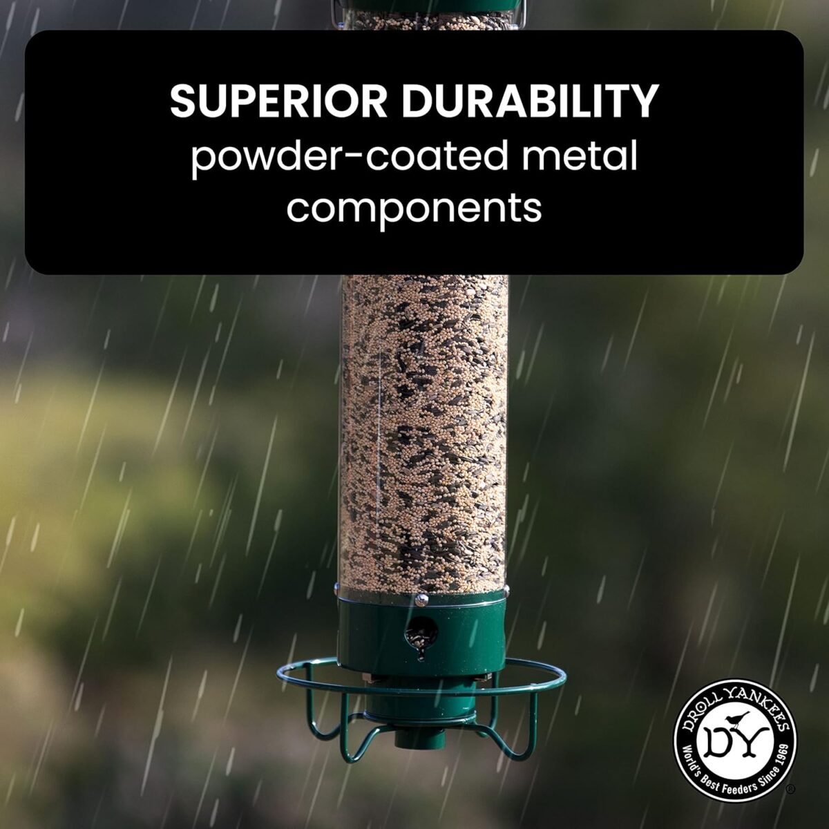 Droll Yankees YF-M Yankee Flipper Squirrel-Proof Wild Bird Feeder With Weight Activated Rotating Perch - 5Lbs Seed Capacity - Image 7