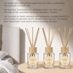 binca vidou Reed Diffuser Set, Lavender Vanilla Orange & Lemon Natural Scent Oil Diffusers with Sticks for Home Office Bathroom Aromatherapy Decor 2.7oz x 3 - Image 5