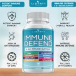 8 in 1 Immune Defense Support, Immunity Vitamins Supplement Booster with Zinc 50mg, Vitamin C Elderberry Vit D3 5000 IU, Turmeric Curcumin & Ginger, Echinacea - Allergy Relief for Kids Adults (2 Pack) - Image 4
